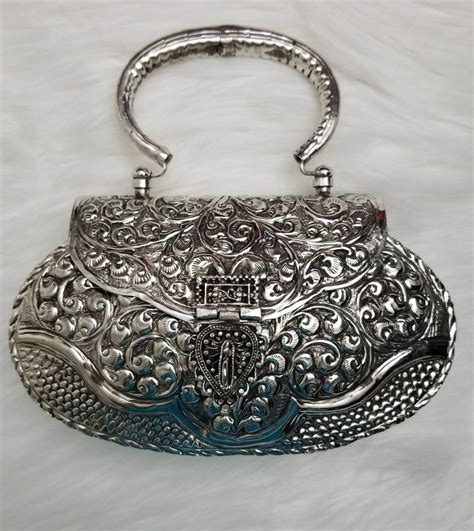 silver metal box bag|Silver Metal Bag .